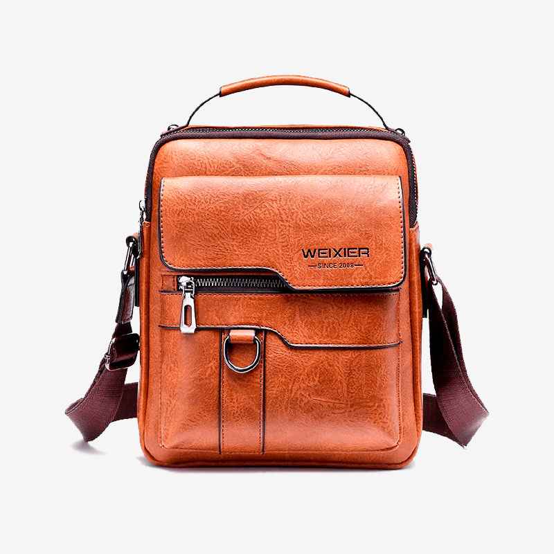 Bolsa De Couro Legítimo Masculina Crossbody